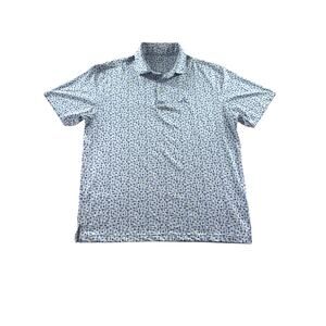 Rhoback Performance Polo L Horse Lighthouse Blue White Short Sleeve Golf